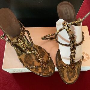 Enzo Angiolini Sandals with beaded , 8 1/2 M Brown